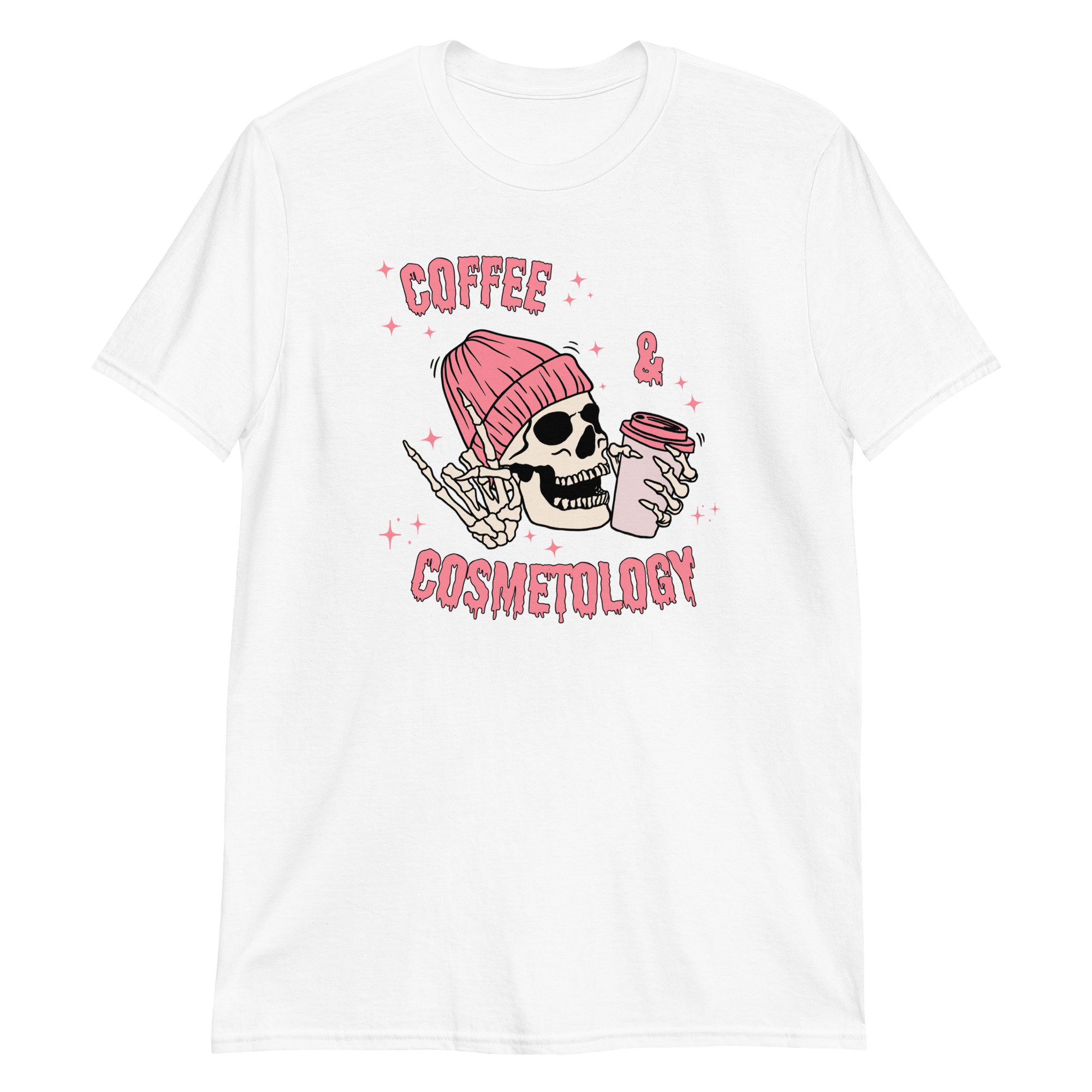 Coffee & Cosmetology Skeleton Unisex Stylist T-Shirt